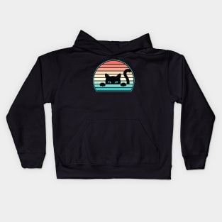 Funny Peeking Black Cat Kids Hoodie